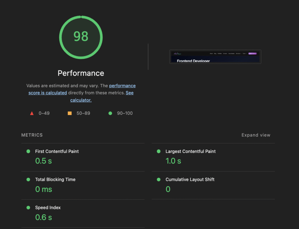 Performance optimisation developer